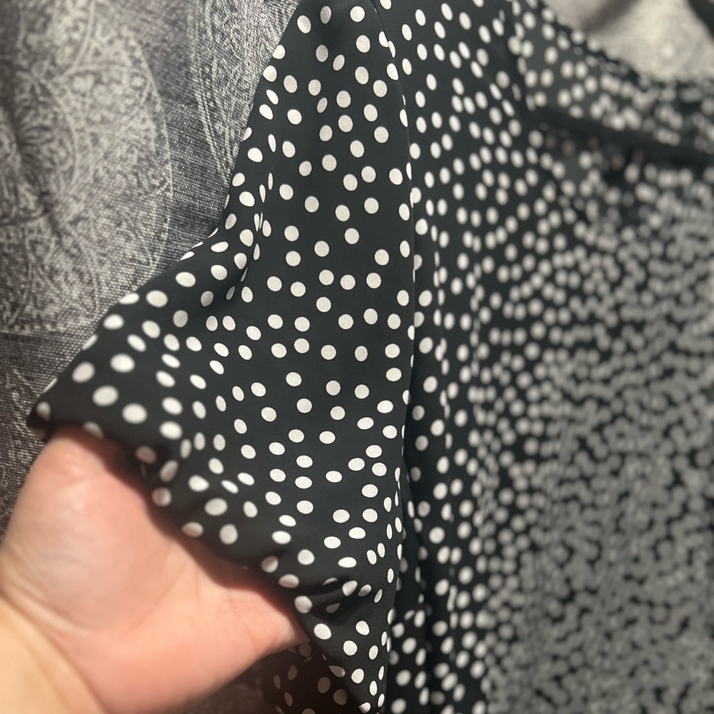 Torrid Black and White Polka Dot Blouse - Picture 4 of 6